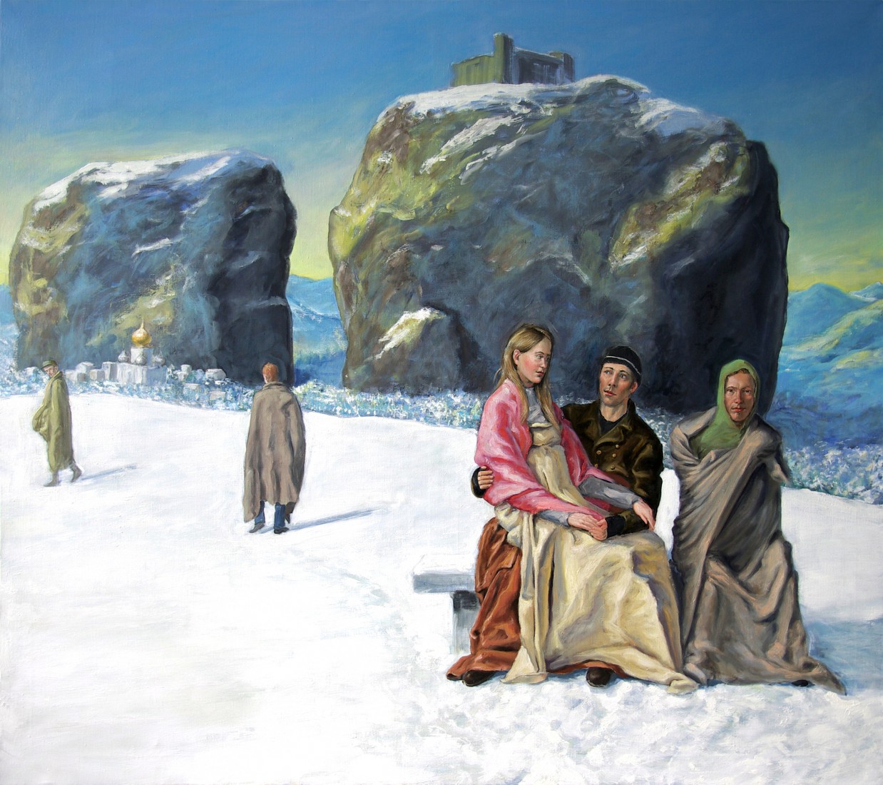 Kuren, 2007, mixed media auf Leinwand, 160 x 180 cm