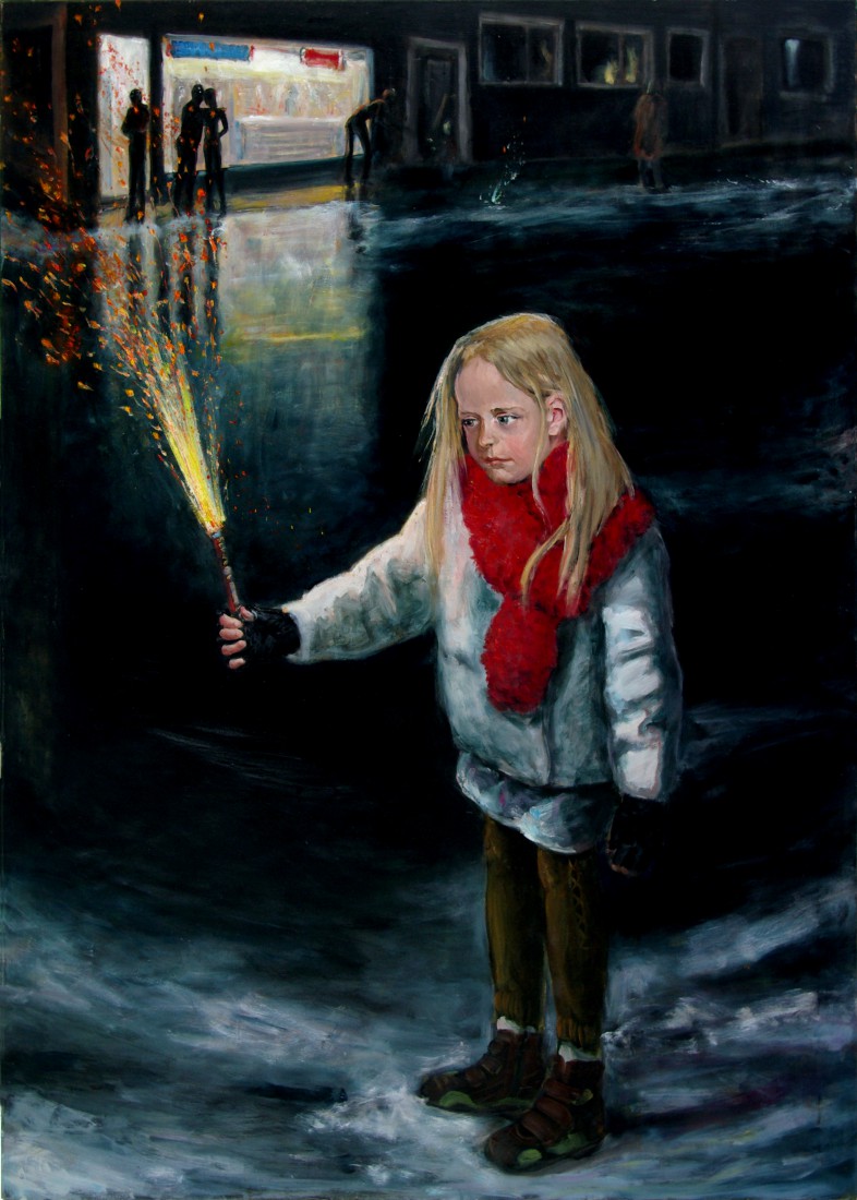 4 Das Mädchen mit dem Feuerwerk, 2007, mixed media auf Leinwand, 160x120.jpg