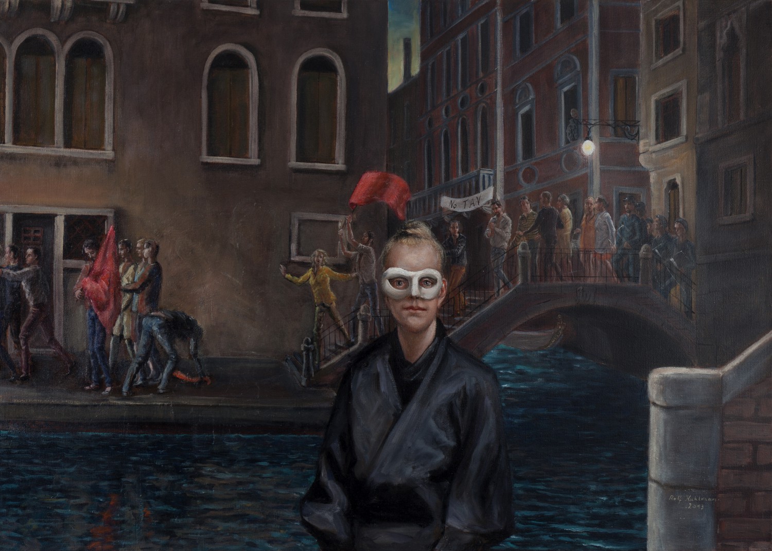9 Dame mit Maske, 2014, mixed media auf Leinwand, 100x120.jpg